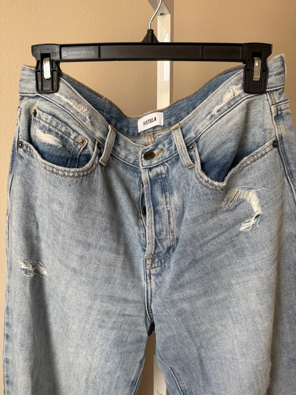 Pistola Charlie High Waist Straight Leg Distressed Jeans - Picture 3 of 7